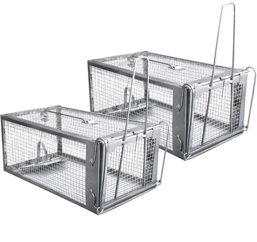 2-Pack Rat Traps Humane Live Trap Cages for Indoor and Outdoor Use